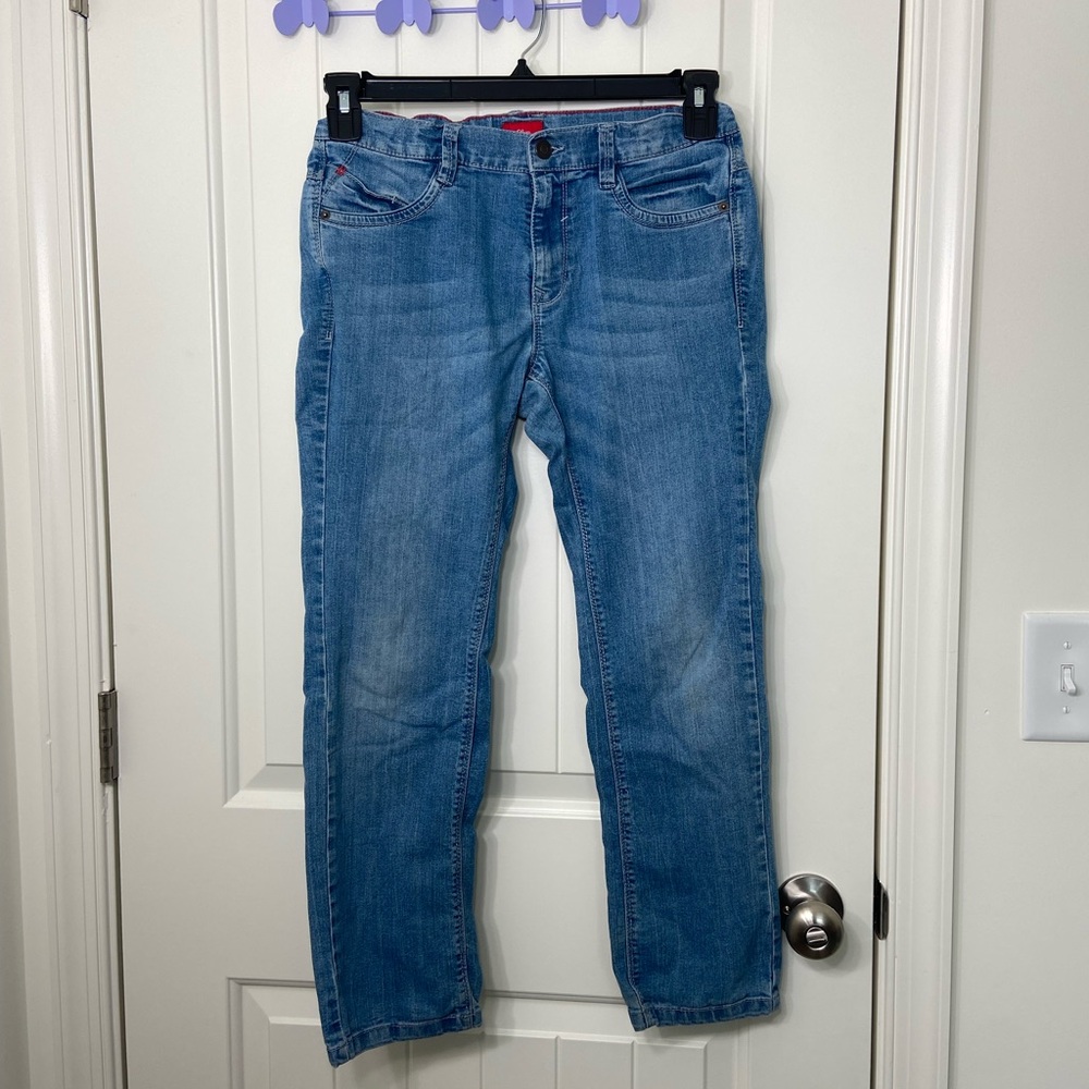 S. Oliver women’s light medium wash slim‎ straight cropped denim jeans 28” waist